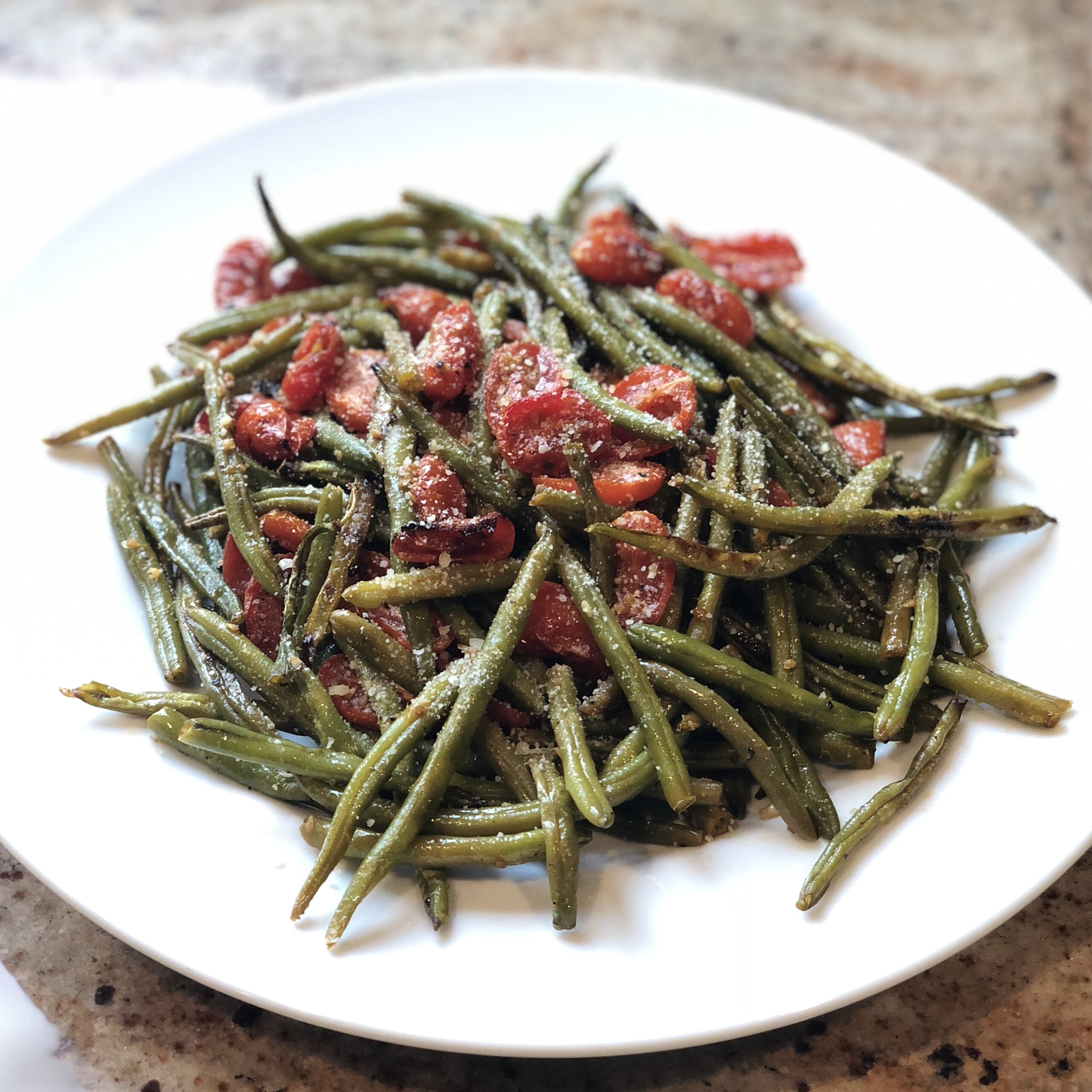 Roasted Parmesan Green Beans and Tomatoes