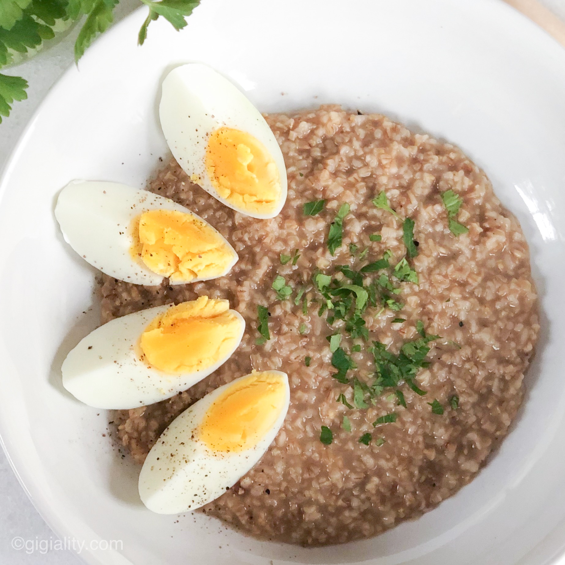 Instant Pot Savory Steel Cut Oats and Eggs Recipe