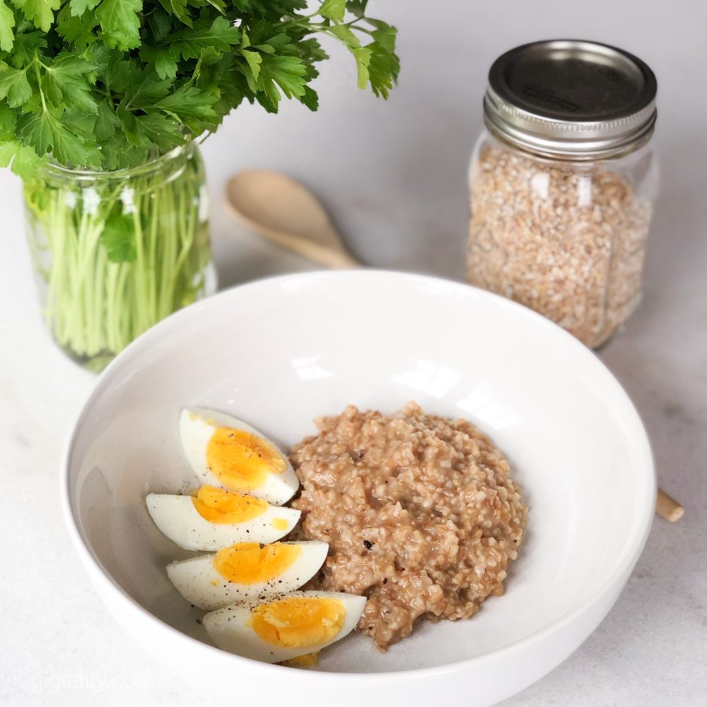 Savory Steel Cut Oats and Eggs