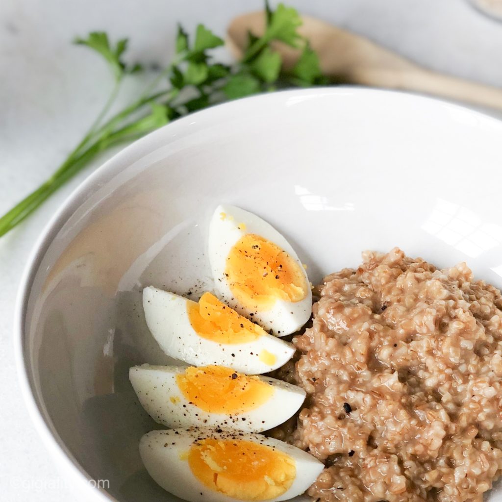 Instant Pot Savory Steel Cut Oats and Eggs