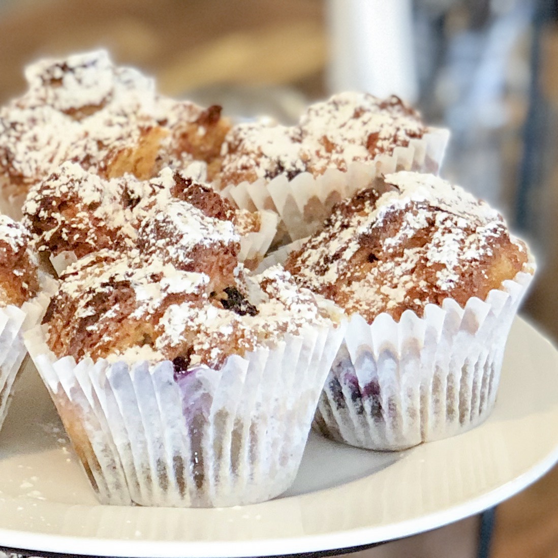 Blueberry Bread Pudding Muffins