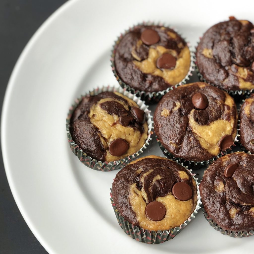 Marble Chocolate Banana Muffins