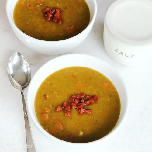 Split Pea Soup with Andouille Chicken Sausage
