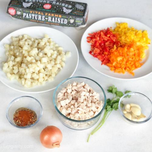 Ingredients For Cheesy Italian Chicken, Potato  Peppers Brunch Casserole Recipe