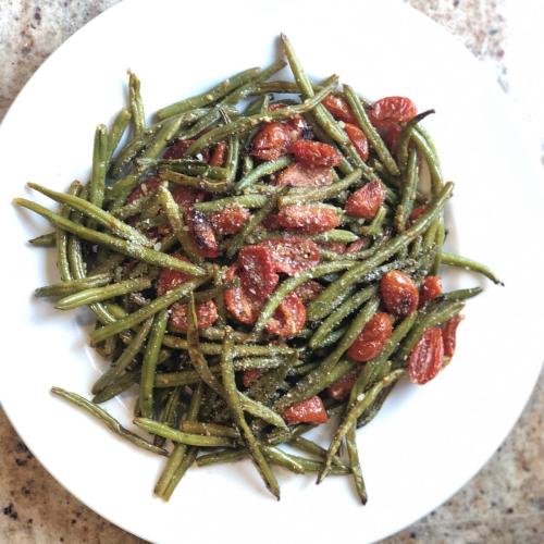 Roasted Green Beans and Grape Tomatoes