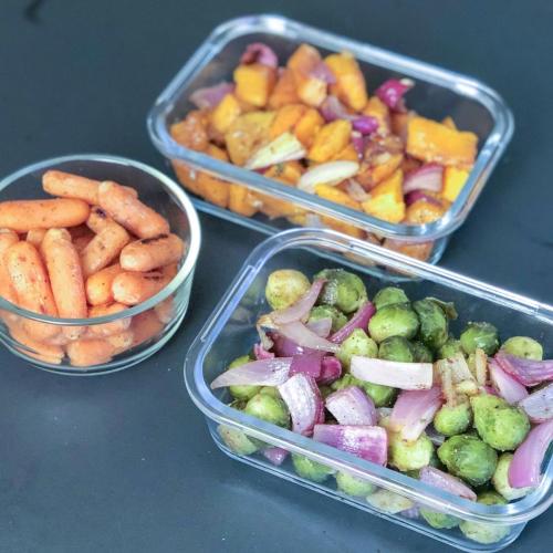 Roasted Brussels Sprouts, Butternut Squash and Carrots