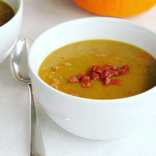 Instant Pot Split Pea Soup with Andouille Chicken Sausage
