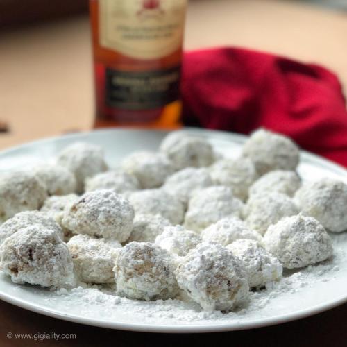 Boozy Pecan Snowball Cookies