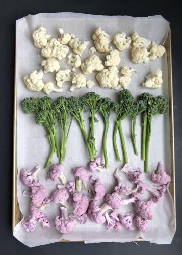 Roasted Purple Cauliflower And Broccoli
