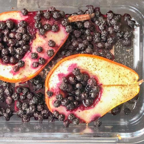 Baked Pears and Blueberries
